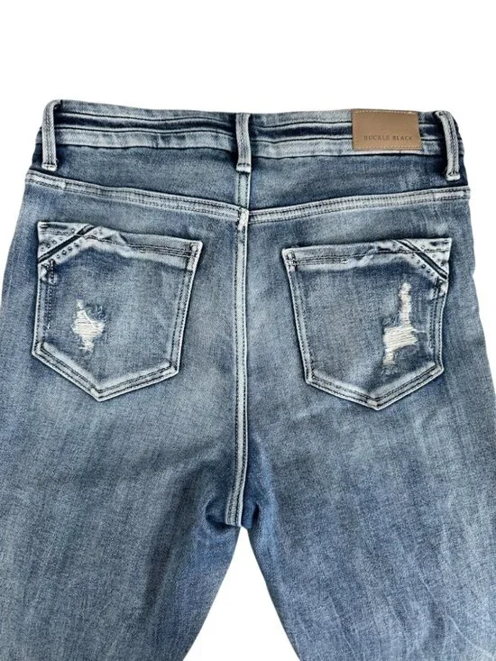 BKE Buckle Black No.75 Bootcut Jeans Yeadon Distressed Stretch 27x30 Y2K - Picture 10 of 13